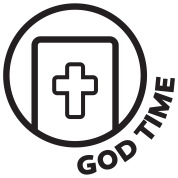 God Time Icon - Bible with cross
